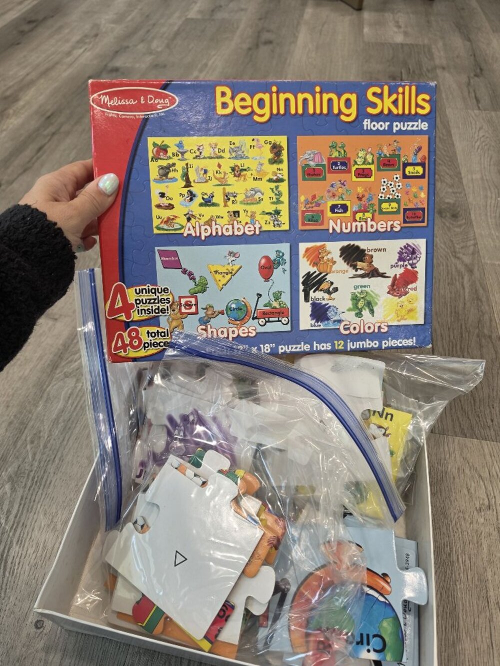 Melissa & Doug Beginning Skills Floor Puzzle Set Alphabet Numbers Colors Shapes